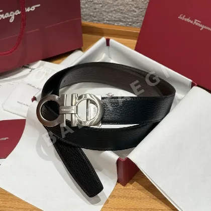 페레가모 간치니 버클 양면 가죽 벨트 177074
