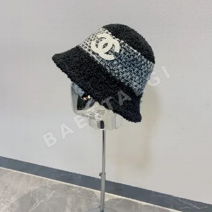 샤넬 울 실크 버킷 햇 모자 82232