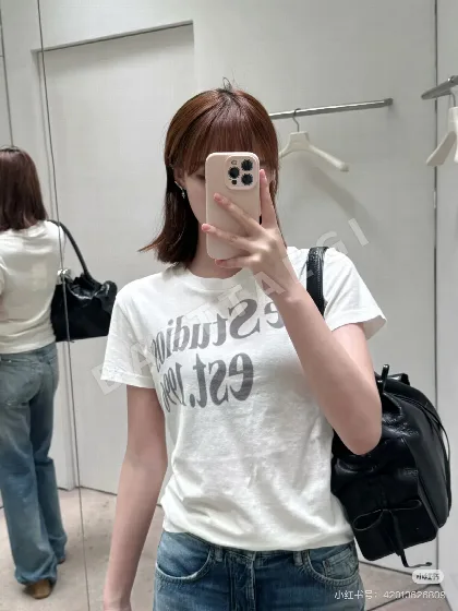 디올 여성 크루넥 코튼 반팔 티셔츠 45216