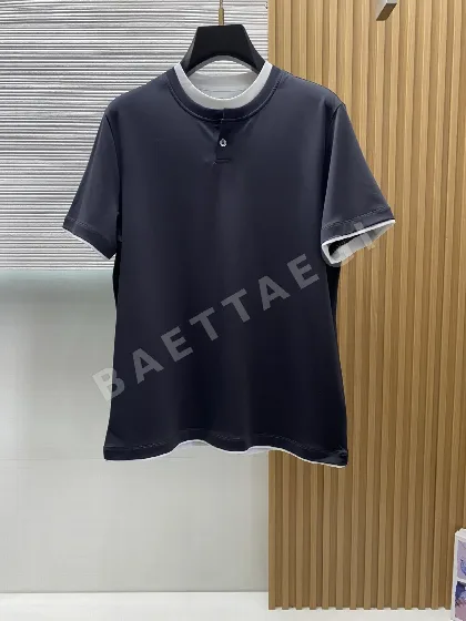 브루넬로쿠치넬리 100수 머서리화 면 라운드넥 남성 반팔 티셔츠 47987