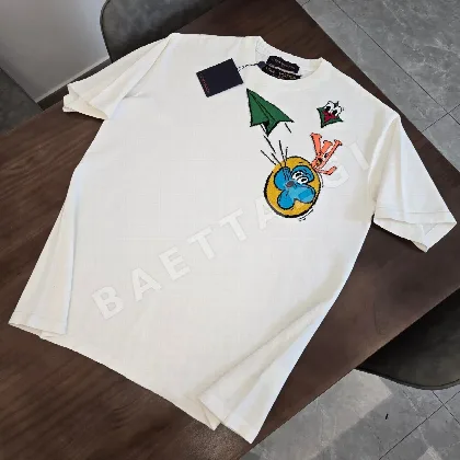 루이비통 로고 프린트 코튼 반팔 티셔츠 837