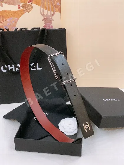 샤넬 트위스트 핀 스웨이드 버클 가죽 벨트 58561