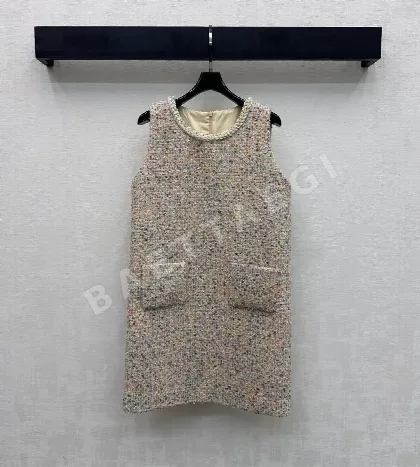 샤넬 라운드넥 트리밍 포켓 원피스 45959