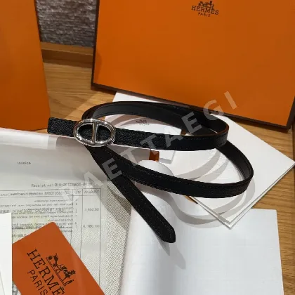 에르메스 마이용H 골드·실버 양면 가죽 벨트 175852