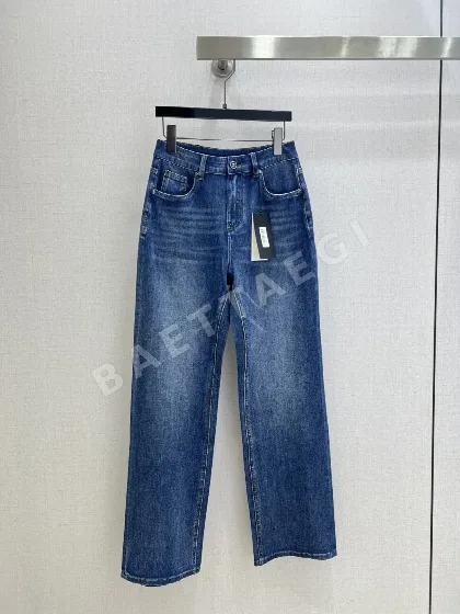 샤넬 린넨 스트레이트 레그 여성 바지 103888