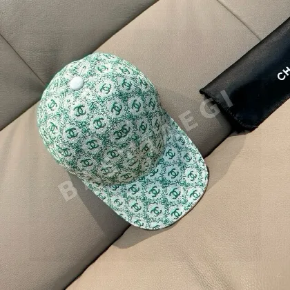 샤넬 더블 C 자카드 베이스볼 캡 185686