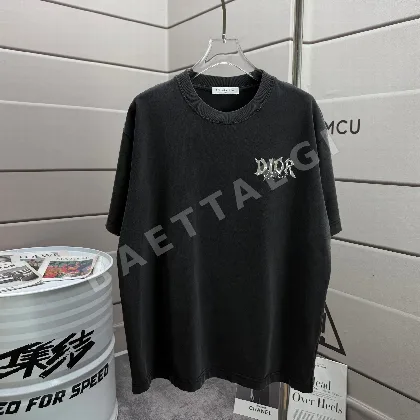 디올 워시드 가공 루즈핏 남성 크루넥 반팔 티셔츠 47491