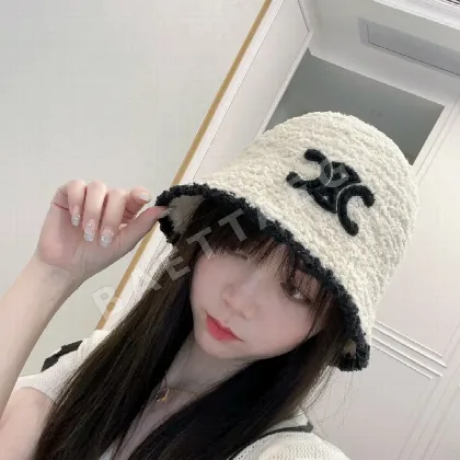 셀린느 램울 버킷햇 모자 84242