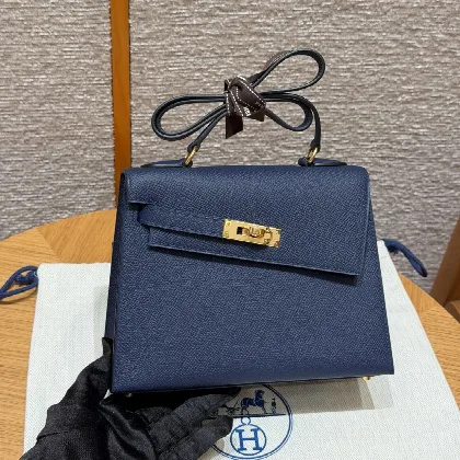 에르메스 켈리 사파이어 블루 가죽 가방 18216