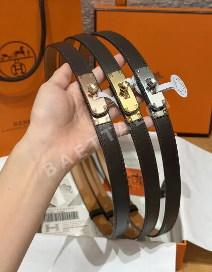 에르메스 팔라듐 켈리 버클 헌터 가죽 벨트 177692
