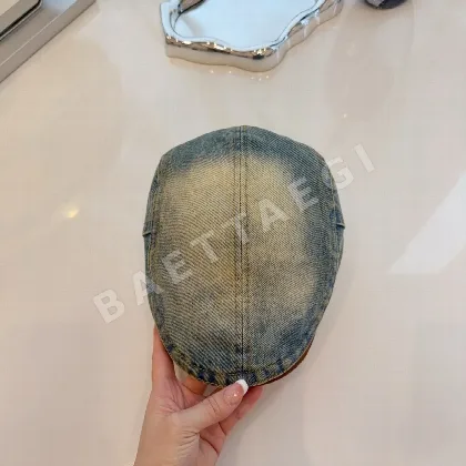 프라다 데님 워시드 베레모 모자 84908