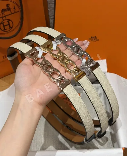 에르메스 H 버클 앱송 가죽 슬림 벨트 176741