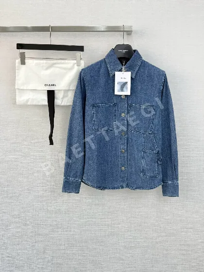 샤넬 더블 C 로고 데님 셔츠 18678