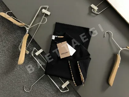 버버리 체크 패턴 패치워크 남성 반팔 셔츠 96652