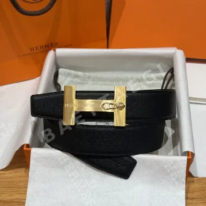 에르메스 H 버클 양면 가죽 벨트 175387