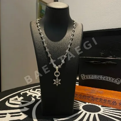 크롬하츠 크로스 플라워 육각별 펜던트 목걸이 125876