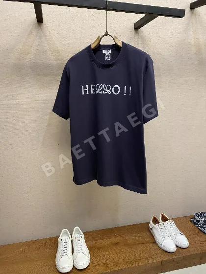 로에베 아나그램 자수 코튼 반팔 티셔츠 143246