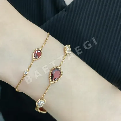 부쉐론 로즈 가넷 다이아몬드 5줄 드롭 팔찌 63336