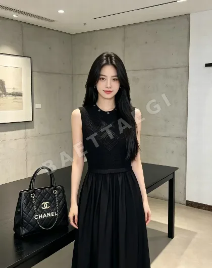 샤넬 패치워크 니트 베스트 원피스 104053