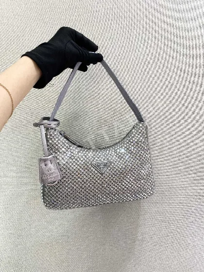 프라다 라인스톤 메시 호보 가방 1NE515