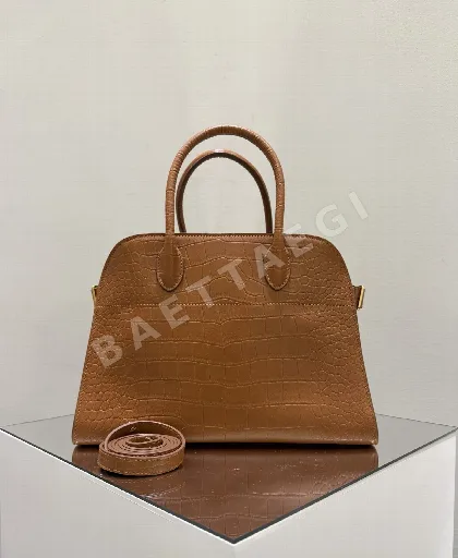 더로우 악어무늬 골드브라운 가죽 가방 75288