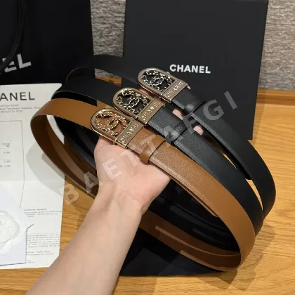 샤넬 가죽 체인 더블 C 로고 벨트 173998