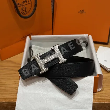 에르메스 엠보스 가죽 양면 벨트 175667