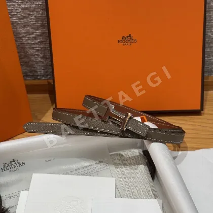 에르메스 미니 H 버클 양면 가죽 벨트 175840