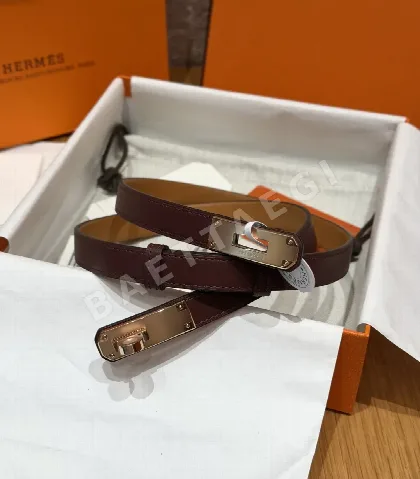 에르메스 켈리 팔라듐 버클 가죽 벨트 177689
