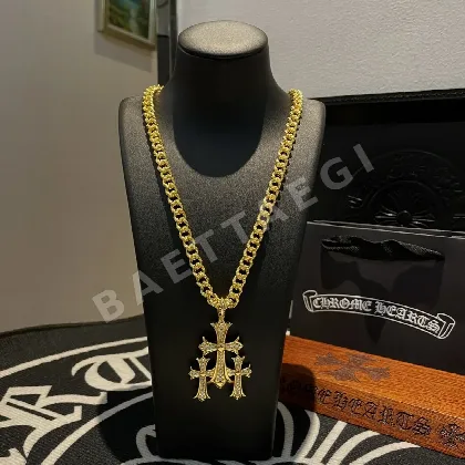 크롬하츠 크로스 장식 골드 목걸이 62549