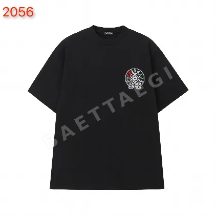 크롬하츠 워시 가공 애플리케 자수 여성 반팔 티셔츠 53405