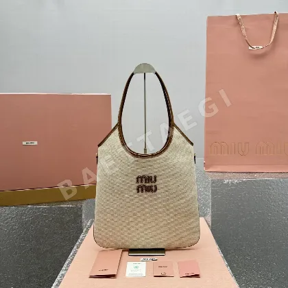 미우미우 브라운 캔버스 호보백 68384