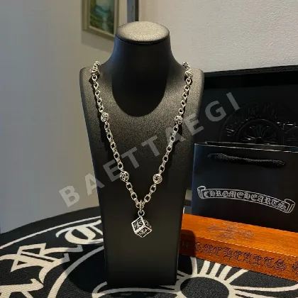 크롬하츠 주사위 크로스 플라워 장식 목걸이 125657