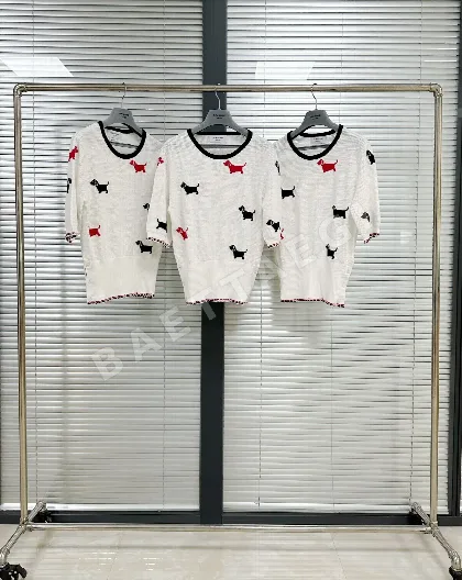 톰브라운 강아지 자수 메시 반팔 티셔츠 137704