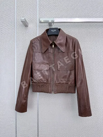 프라다 라펠 숏 램스킨 자켓 155699