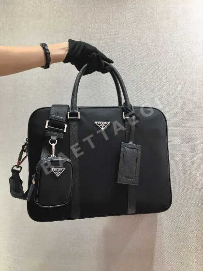 프라다 사피아노 크로스그레인 소가죽 나일론 브리프케이스 가방 2VE871