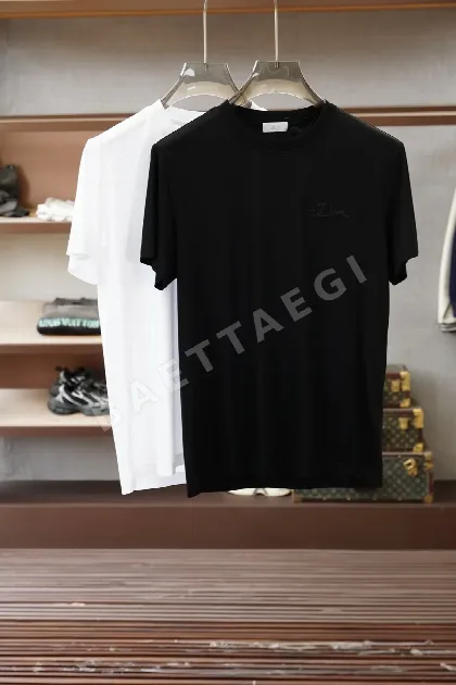 디올 남성 자수 로고 코튼 반팔 티셔츠 47599