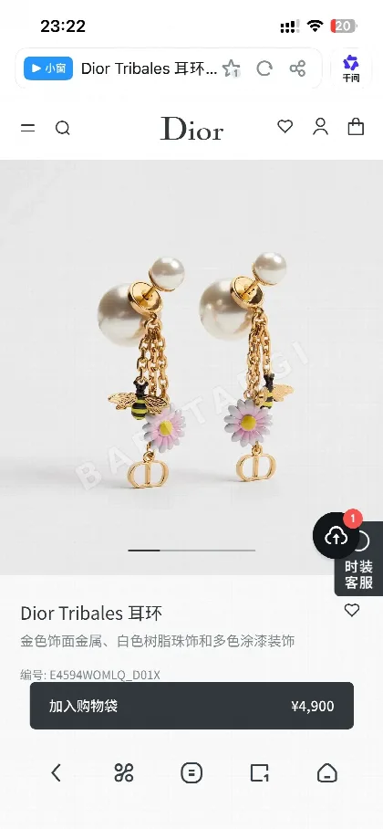 디올 레터 메탈 귀걸이 60349