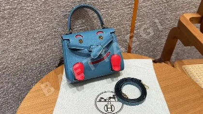 에르메스 켈리 돌백 데님 블루 가방 18415