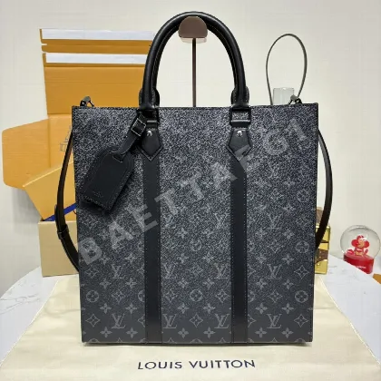 루이비통 SAC PLAT 모노그램 에클립스 캔버스 핸드백 M46452