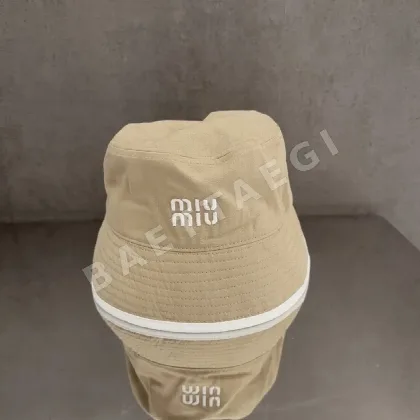 미우미우 자수 피셔맨 햇 모자 81290