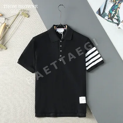 톰브라운 피케 스트라이프 카라 반팔 티셔츠 130362