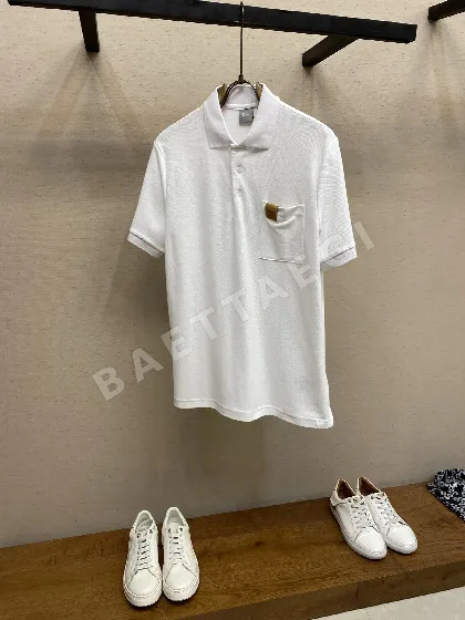 디올 가죽 로고 포켓 남성 반팔 티셔츠 148683