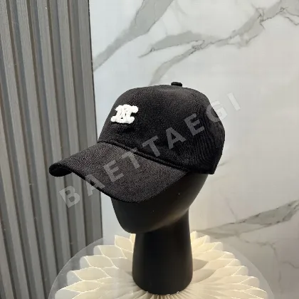 셀린느 개선문 자수 코듀로이 베이스볼 캡 118563