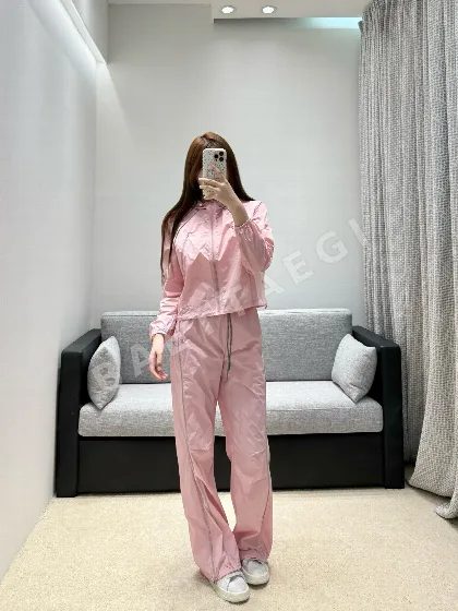 샤넬 크롭 후드 재킷 와이드 팬츠 세트 103655