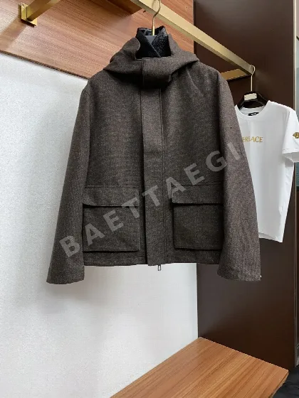 로로피아나 자카드 코튼 후드 자켓 164913