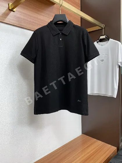 브리오니 입체 커팅 라펠 폴로 반팔 셔츠 135503