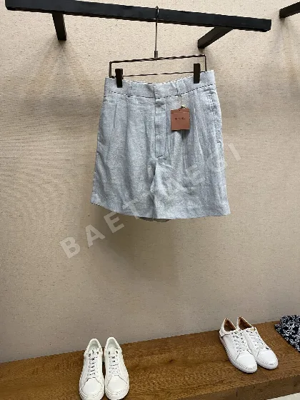 로로피아나 린넨 하이웨이스트 주름 남성 반바지