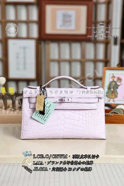 에르메스 매트 아메리칸 악어가죽 켈리 가방 123402
