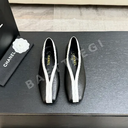 샤넬 26C 더블 C 컬러블록 플랫슈즈 98641